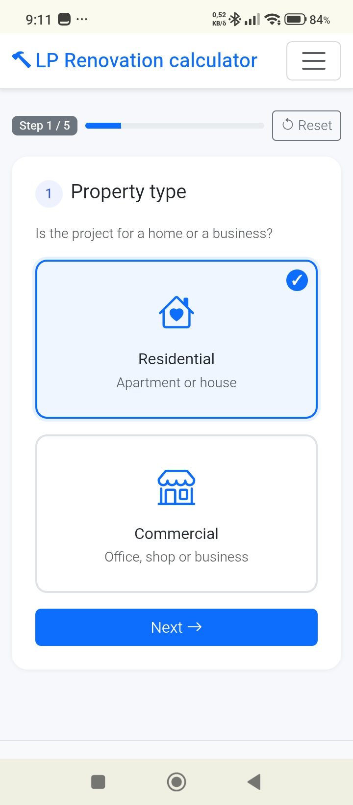 Application screen 1